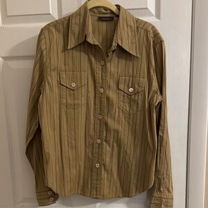 Banana Republic Khaki Striped Shirt Size L